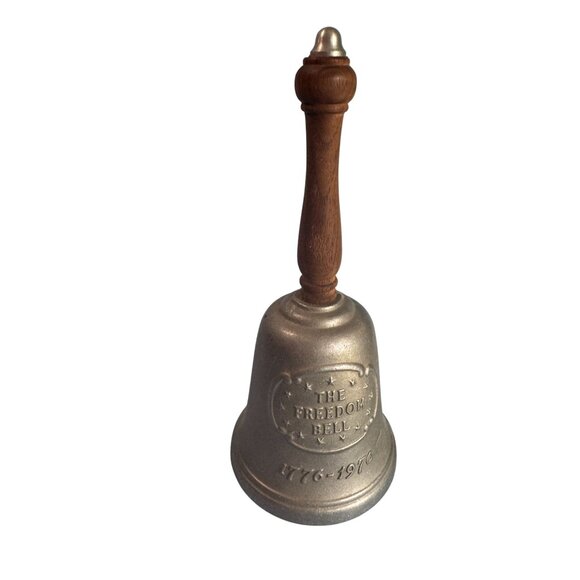 Vintage 1976 Gorham The Freedom Bell Wood Handle Pewter Bicentennial 10 1/4" - Picture 6 of 7